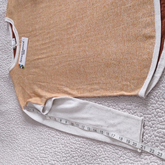 NWT Smartwool Size Small Shadow Pine Colorblock Honey Gold Donegal Sweater - Picture 7 of 16